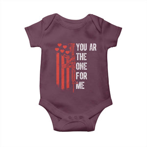 You AR The One for Me Baby Onesie Patriotic Valentine Gun Romantic Rifle and Flag TS02 Maroon Print Your Wear