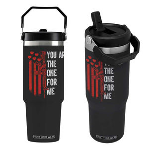 You AR The One for Me Flip Straw Tumbler Patriotic Valentine Gun Romantic Rifle and Flag TS02 One Size: 30 oz Black Print Your Wear