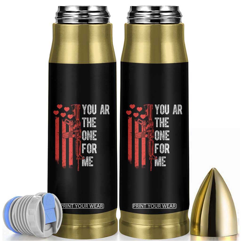 You AR The One for Me Bullet Tumbler Patriotic Valentine Gun Romantic Rifle and Flag TS02 Black Print Your Wear