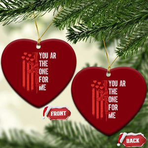 You AR The One for Me Ceramic Ornament Patriotic Valentine Gun Romantic Rifle and Flag TS02 Print Your Wear