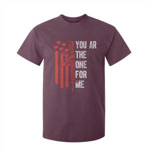 You AR The One for Me T Shirt For Kid Patriotic Valentine Gun Romantic Rifle and Flag TS02 Maroon Print Your Wear