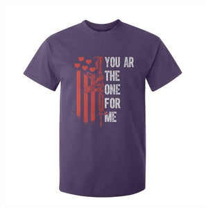 You AR The One for Me T Shirt For Kid Patriotic Valentine Gun Romantic Rifle and Flag TS02 Purple Print Your Wear