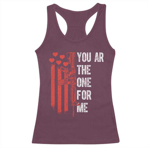 You AR The One for Me Racerback Tank Top Patriotic Valentine Gun Romantic Rifle and Flag TS02 Maroon Print Your Wear