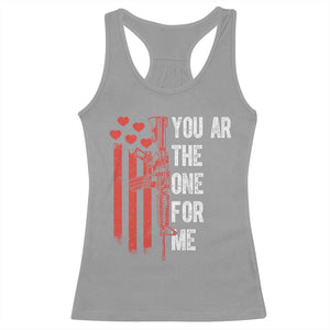 You AR The One for Me Racerback Tank Top Patriotic Valentine Gun Romantic Rifle and Flag TS02 Sport Gray Print Your Wear
