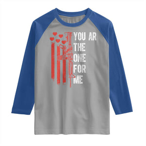 You AR The One for Me Raglan Shirt Patriotic Valentine Gun Romantic Rifle and Flag TS02 Sport Gray Royal Print Your Wear