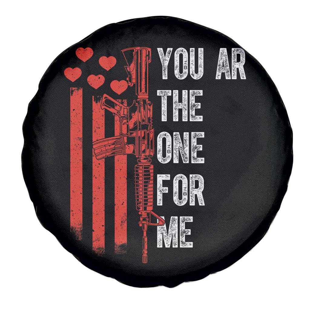 You AR The One for Me Spare Tire Cover Patriotic Valentine Gun Romantic Rifle and Flag TS02 Print Your Wear
