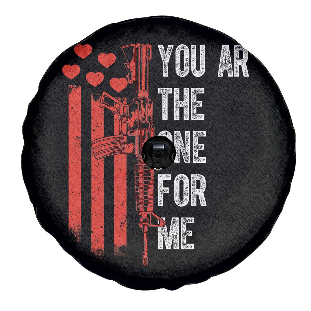 You AR The One for Me Spare Tire Cover Patriotic Valentine Gun Romantic Rifle and Flag TS02 Print Your Wear