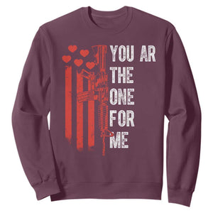 You AR The One for Me Sweatshirt Patriotic Valentine Gun Romantic Rifle and Flag TS02 Maroon Print Your Wear