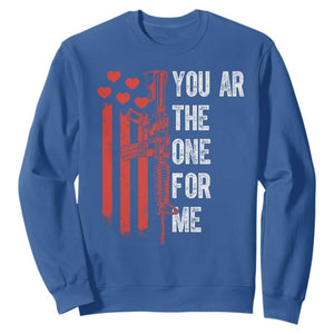 You AR The One for Me Sweatshirt Patriotic Valentine Gun Romantic Rifle and Flag TS02 Royal Blue Print Your Wear