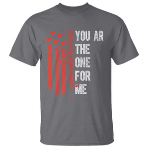 You AR The One for Me T Shirt Patriotic Valentine Gun Romantic Rifle and Flag TS02 Charcoal Print Your Wear