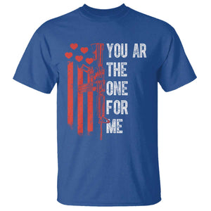 You AR The One for Me T Shirt Patriotic Valentine Gun Romantic Rifle and Flag TS02 Royal Blue Print Your Wear