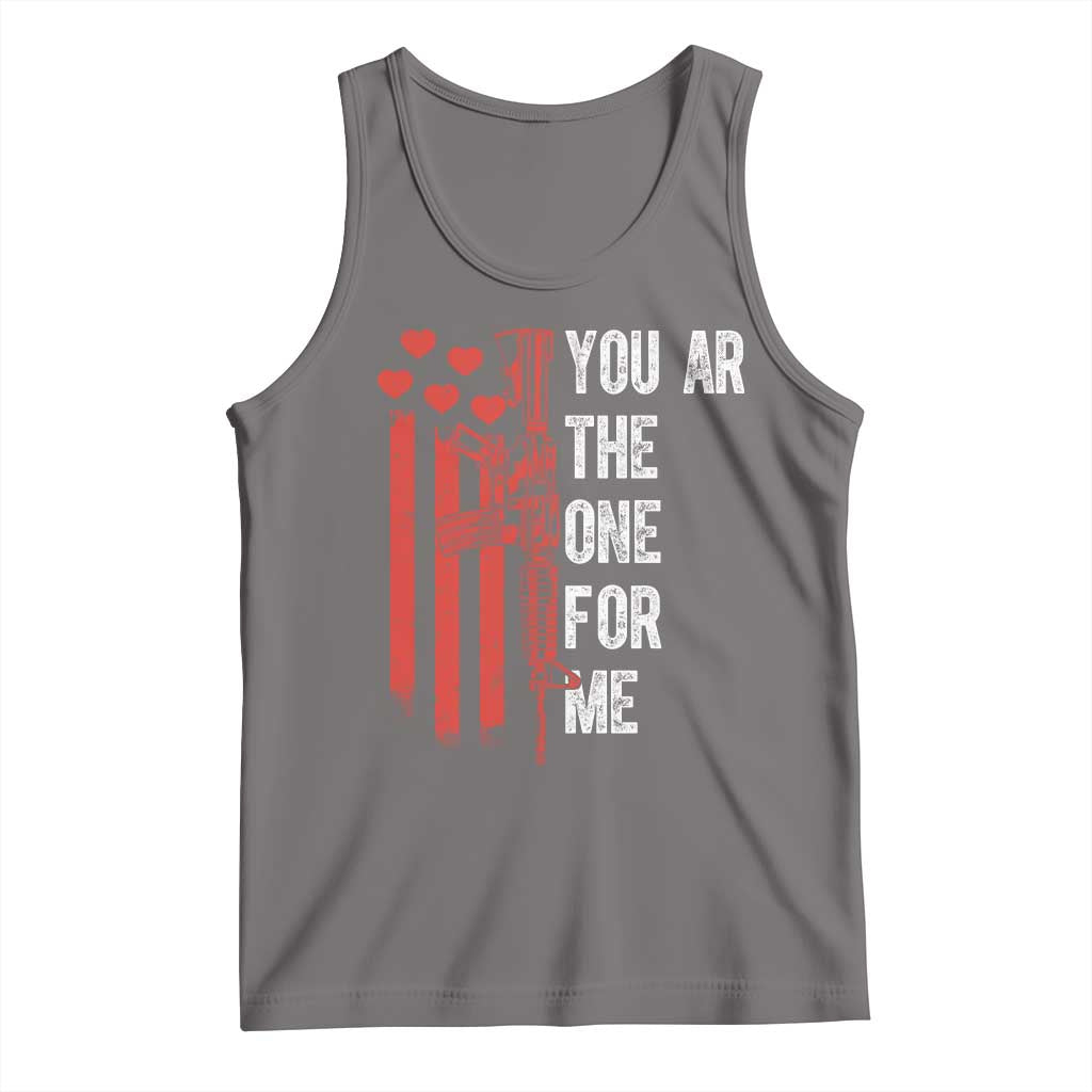 You AR The One for Me Tank Top Patriotic Valentine Gun Romantic Rifle and Flag TS02 Deep Heather Print Your Wear