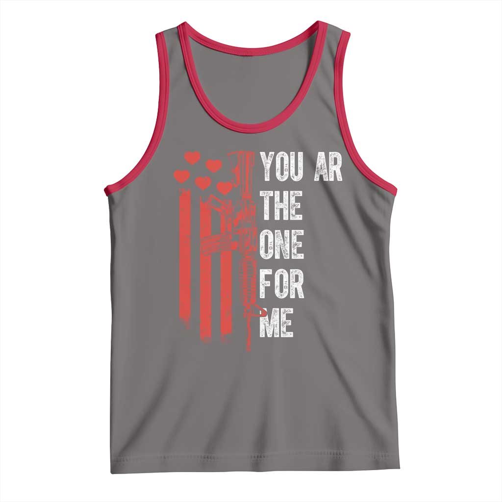 You AR The One for Me Tank Top Patriotic Valentine Gun Romantic Rifle and Flag TS02 Deep Heather Red Print Your Wear