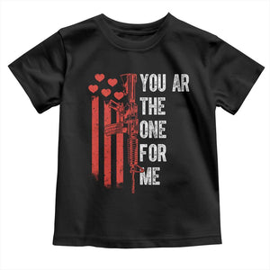 You AR The One for Me Toddler T Shirt Patriotic Valentine Gun Romantic Rifle and Flag TS02 Black Print Your Wear