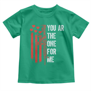 You AR The One for Me Toddler T Shirt Patriotic Valentine Gun Romantic Rifle and Flag TS02 Irish Green Print Your Wear