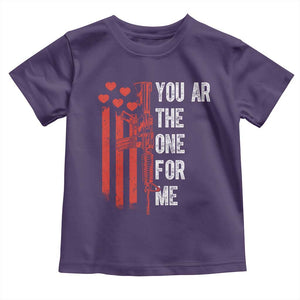 You AR The One for Me Toddler T Shirt Patriotic Valentine Gun Romantic Rifle and Flag TS02 Purple Print Your Wear