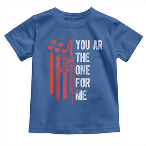 You AR The One for Me Toddler T Shirt Patriotic Valentine Gun Romantic Rifle and Flag TS02 Royal Blue Print Your Wear