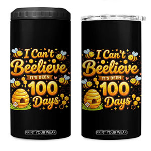 I Can't Believe It's Been 100 Days of School Cute Bee 4 in 1 Can Cooler Tumbler TS02 One Size: 16 oz Black Print Your Wear