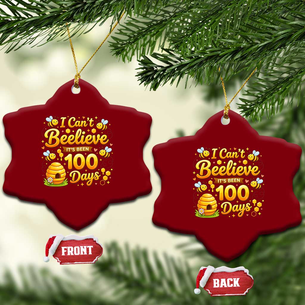 I Can't Believe It's Been 100 Days of School Cute Bee Ceramic Ornament TS02 Print Your Wear