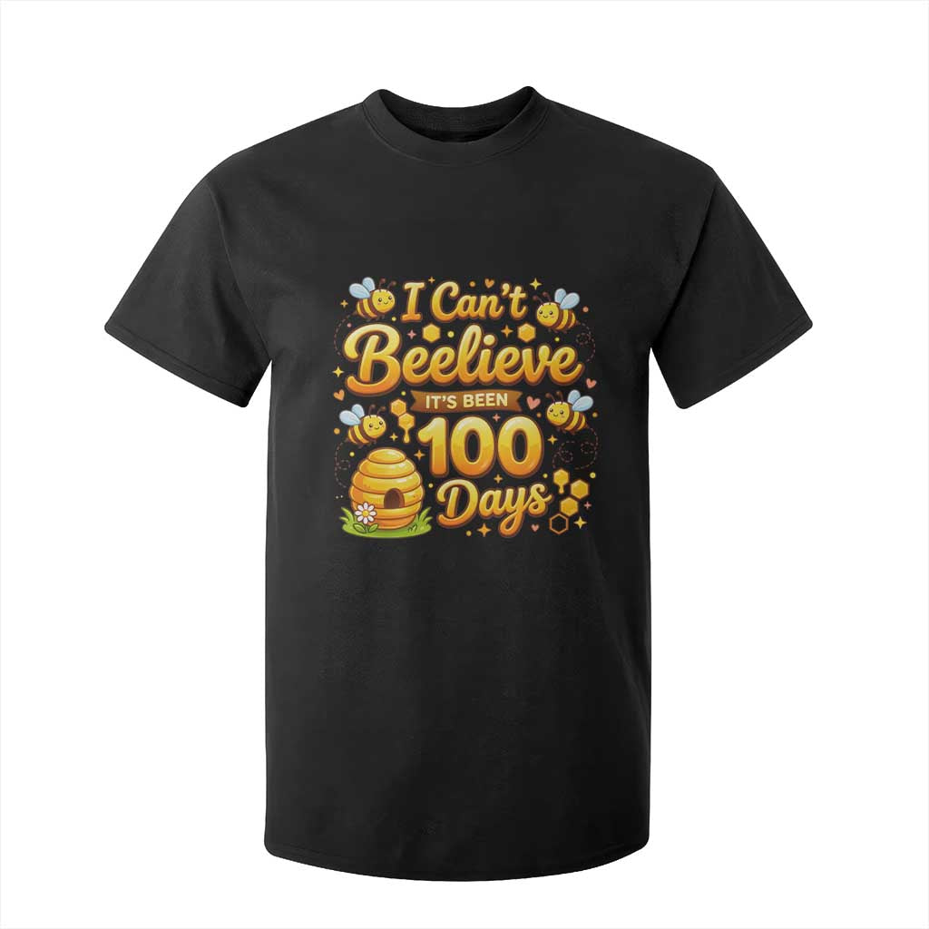 I Can't Believe It's Been 100 Days of School Cute Bee T Shirt For Kid TS02 Black Print Your Wear