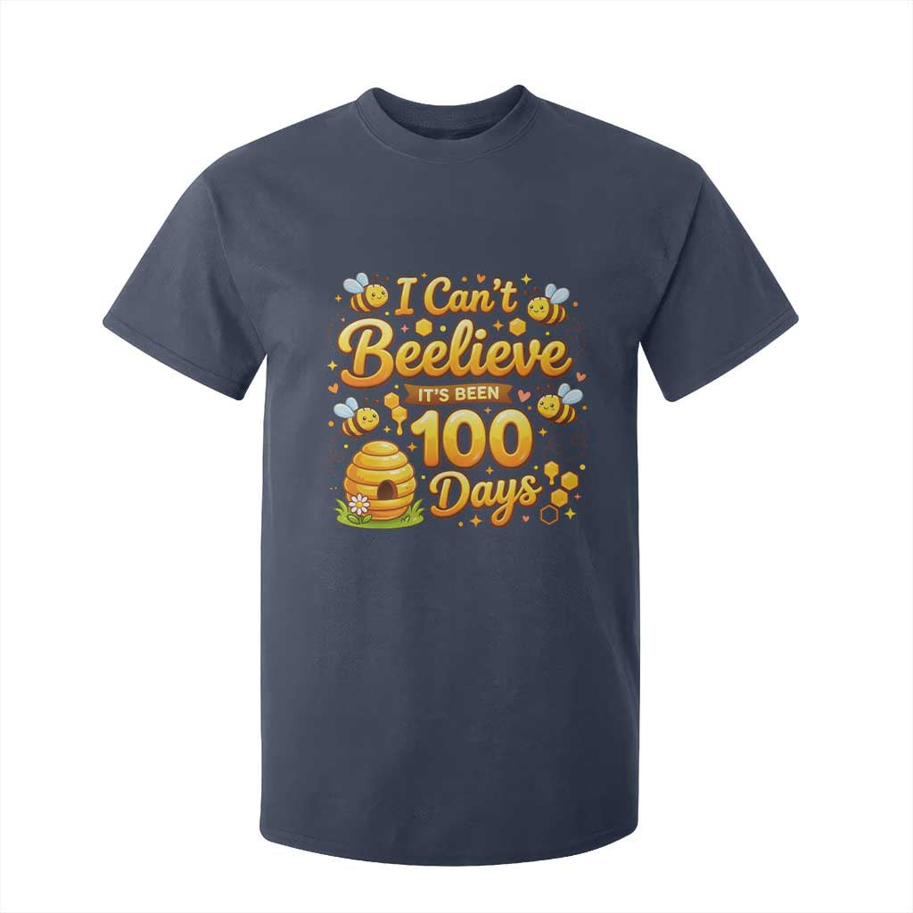 I Can't Believe It's Been 100 Days of School Cute Bee T Shirt For Kid TS02 Navy Print Your Wear