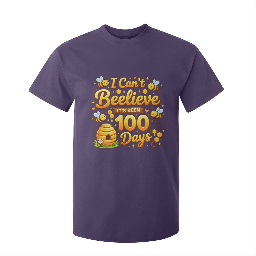 I Can't Believe It's Been 100 Days of School Cute Bee T Shirt For Kid TS02 Purple Print Your Wear