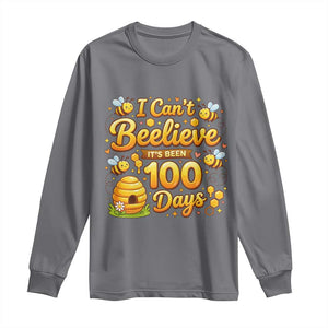 I Can't Believe It's Been 100 Days of School Cute Bee Long Sleeve Shirt TS02 Charcoal Print Your Wear