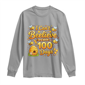 I Can't Believe It's Been 100 Days of School Cute Bee Long Sleeve Shirt TS02 Sport Gray Print Your Wear