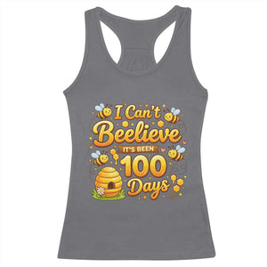 I Can't Believe It's Been 100 Days of School Cute Bee Racerback Tank Top TS02 Charcoal Print Your Wear