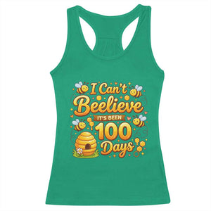 I Can't Believe It's Been 100 Days of School Cute Bee Racerback Tank Top TS02 Irish Green Print Your Wear