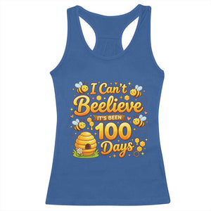 I Can't Believe It's Been 100 Days of School Cute Bee Racerback Tank Top TS02 Royal Blue Print Your Wear