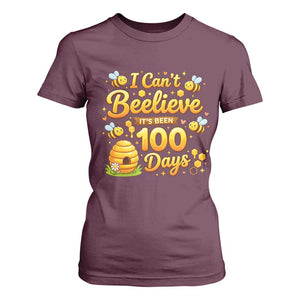 I Can't Believe It's Been 100 Days of School Cute Bee T Shirt For Women TS02 Maroon Print Your Wear