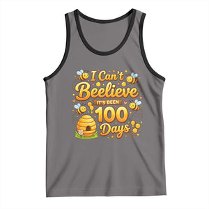 I Can't Believe It's Been 100 Days of School Cute Bee Tank Top TS02 Deep Heather Black Print Your Wear