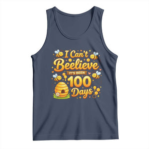 I Can't Believe It's Been 100 Days of School Cute Bee Tank Top TS02 Navy Print Your Wear