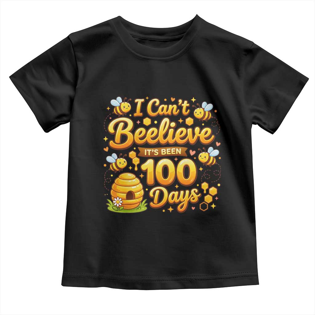 I Can't Believe It's Been 100 Days of School Cute Bee Toddler T Shirt TS02 Black Print Your Wear