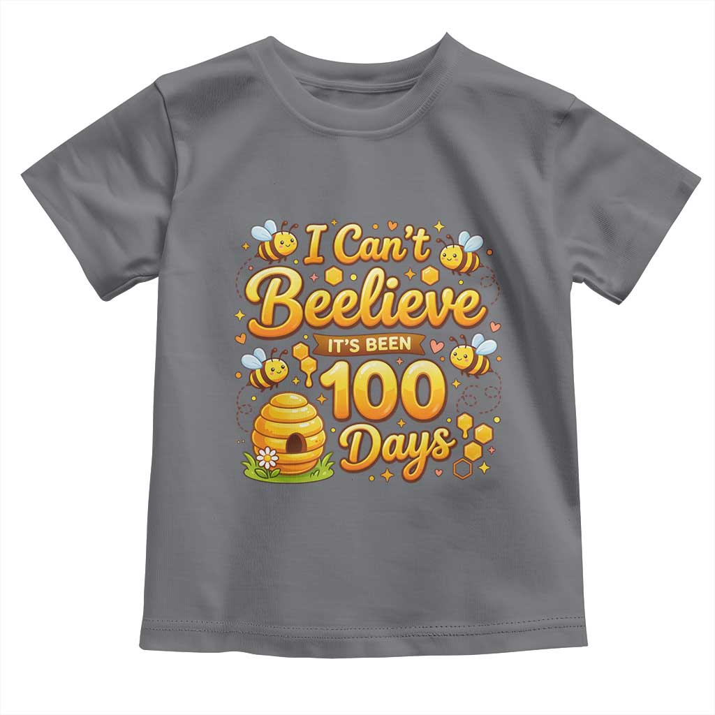 I Can't Believe It's Been 100 Days of School Cute Bee Toddler T Shirt TS02 Charcoal Print Your Wear