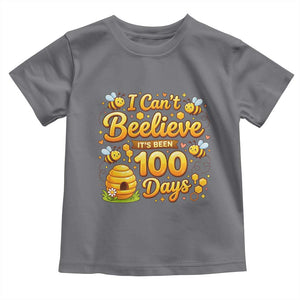 I Can't Believe It's Been 100 Days of School Cute Bee Toddler T Shirt TS02 Charcoal Print Your Wear