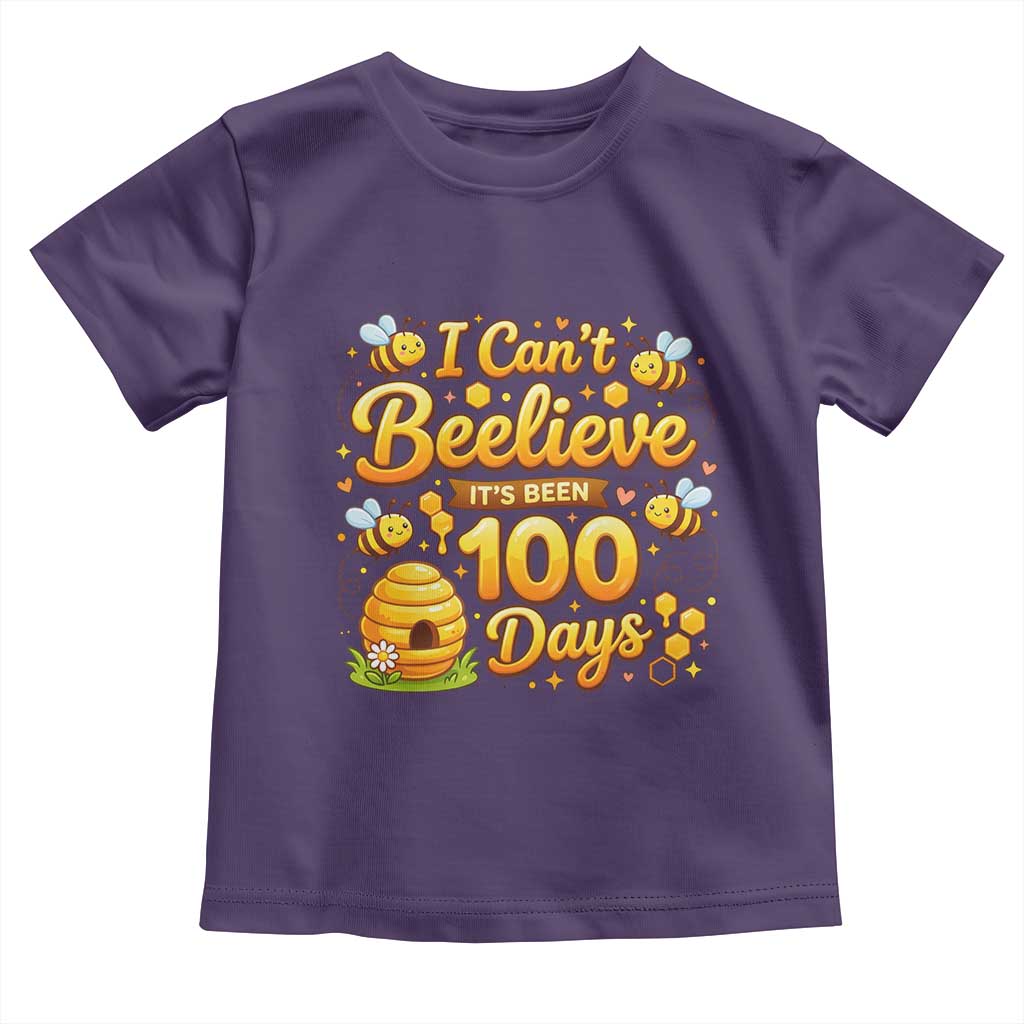 I Can't Believe It's Been 100 Days of School Cute Bee Toddler T Shirt TS02 Purple Print Your Wear