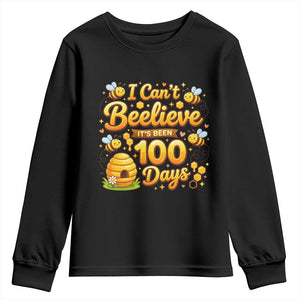I Can't Believe It's Been 100 Days of School Cute Bee Youth Sweatshirt TS02 Black Print Your Wear