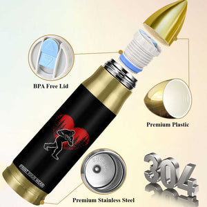 Funny Valentine Bigfoot in Love Heart Hand Sign Bullet Tumbler Romantic Sasquatch in Forest Valentines Day TS02 Print Your Wear