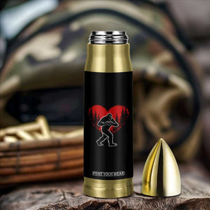 Funny Valentine Bigfoot in Love Heart Hand Sign Bullet Tumbler Romantic Sasquatch in Forest Valentines Day TS02 Print Your Wear