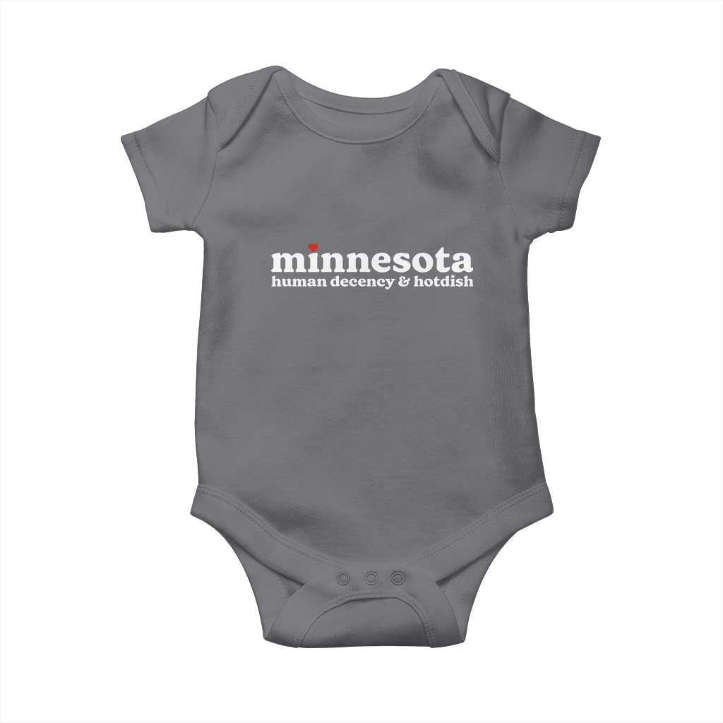 Minnesota Human Decency and Hotdish Baby Onesie MN Nice Social Justice and Human Rights TS02 Charcoal Print Your Wear
