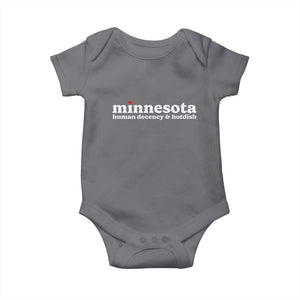Minnesota Human Decency and Hotdish Baby Onesie MN Nice Social Justice and Human Rights TS02 Charcoal Print Your Wear
