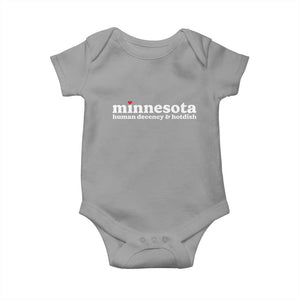 Minnesota Human Decency and Hotdish Baby Onesie MN Nice Social Justice and Human Rights TS02 Sport Gray Print Your Wear