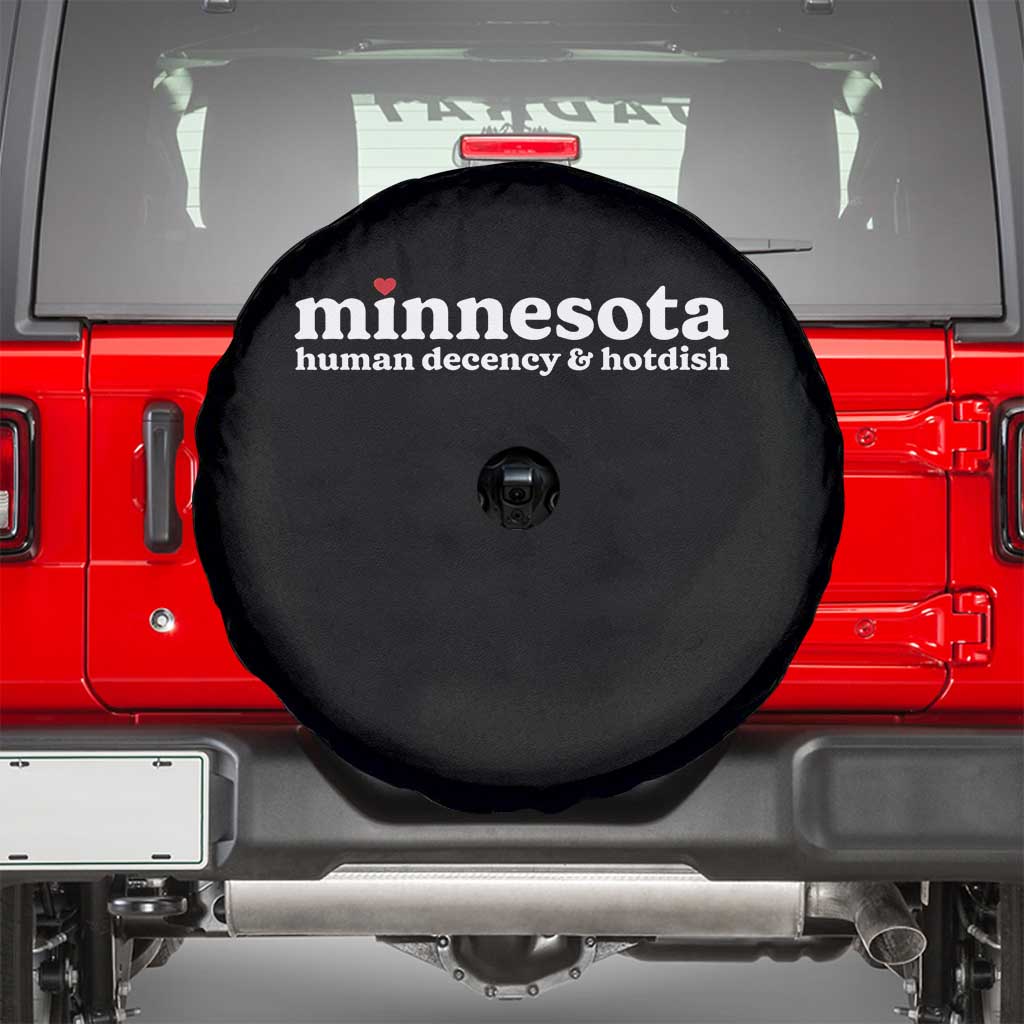 Minnesota Human Decency and Hotdish Spare Tire Cover MN Nice Social Justice and Human Rights TS02 Black Print Your Wear