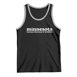Minnesota Human Decency and Hotdish Tank Top MN Nice Social Justice and Human Rights TS02 Black Athletic Heather Print Your Wear