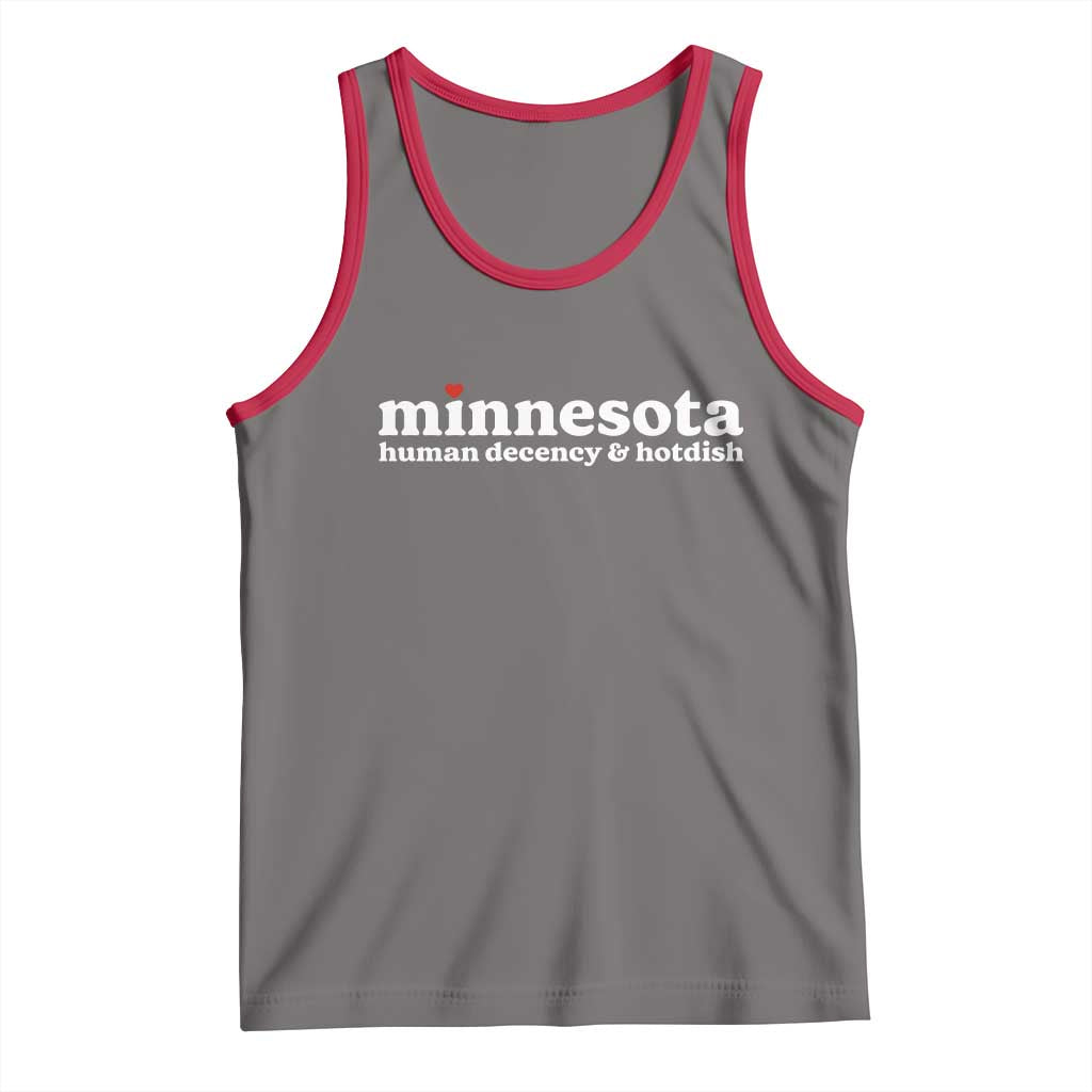 Minnesota Human Decency and Hotdish Tank Top MN Nice Social Justice and Human Rights TS02 Deep Heather Red Print Your Wear