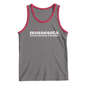 Minnesota Human Decency and Hotdish Tank Top MN Nice Social Justice and Human Rights TS02 Deep Heather Red Print Your Wear