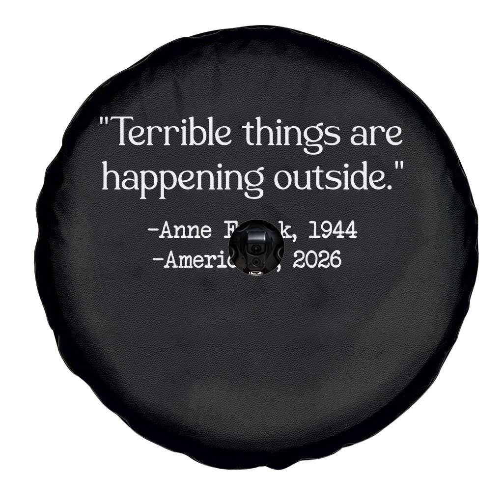 Terrible Things Are Happening Outside Spare Tire Cover Anne Frank 1945 Americans 2026 Reflection TS02 Print Your Wear