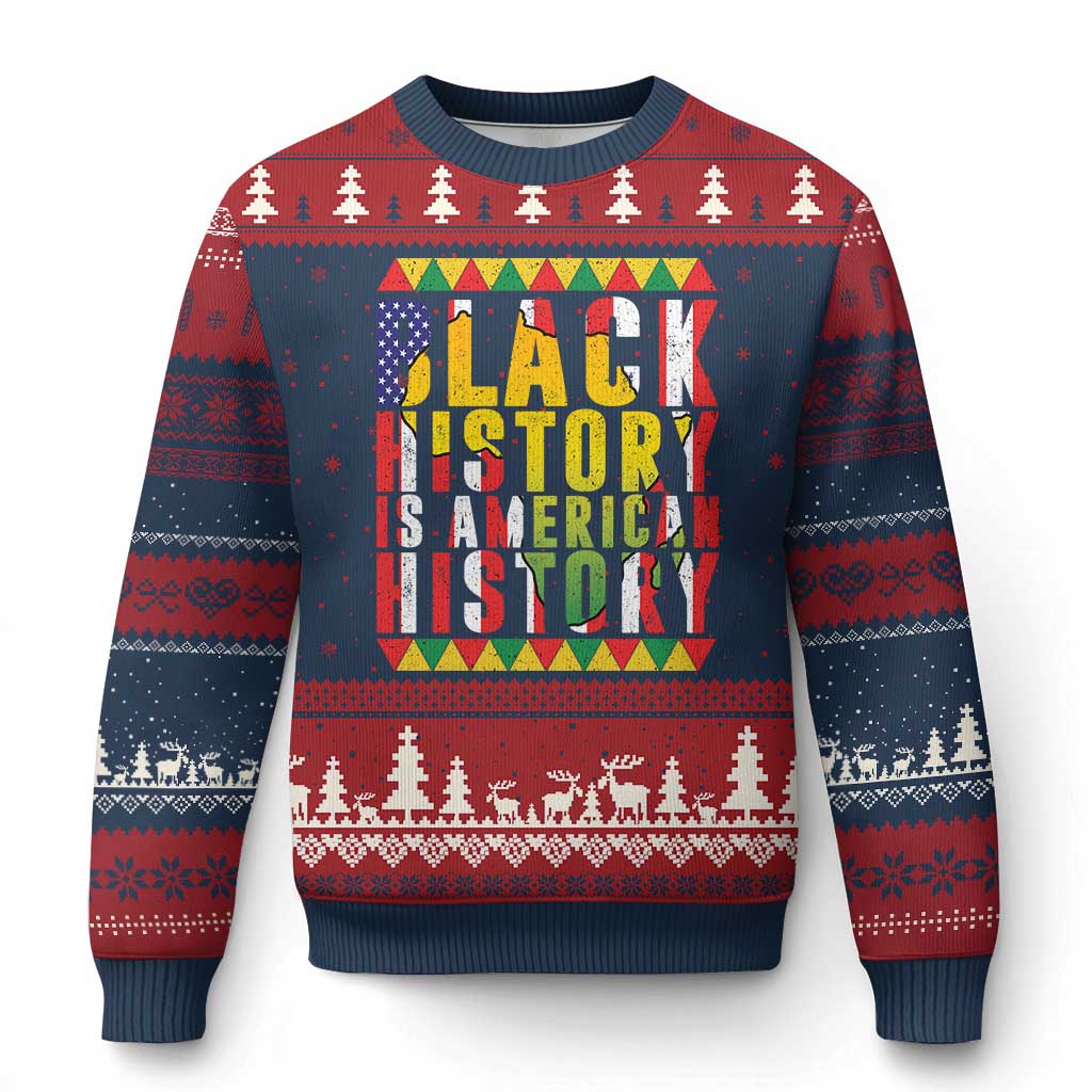 Black History is American History Ugly Christmas Sweater Patriotic African Pride TS02 Navy Red Print Your Wear